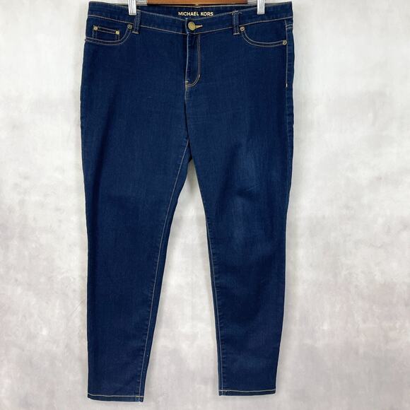 Michael Kors Womens Jeans Size 14P Jegging Stretch Dark Wash Lightweight Classic - Picture 1 of 10